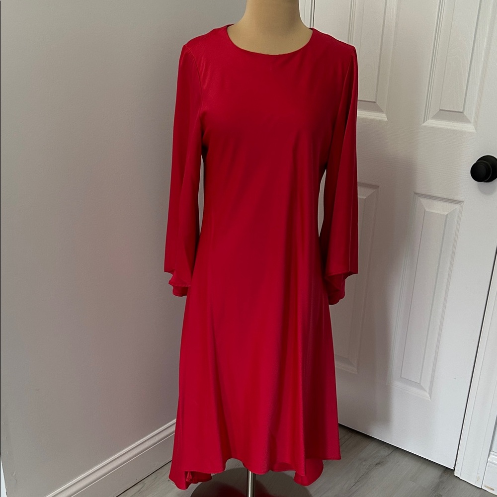 Choklate Paris Red Satin Bell Sleeve Midi Maxi Dress